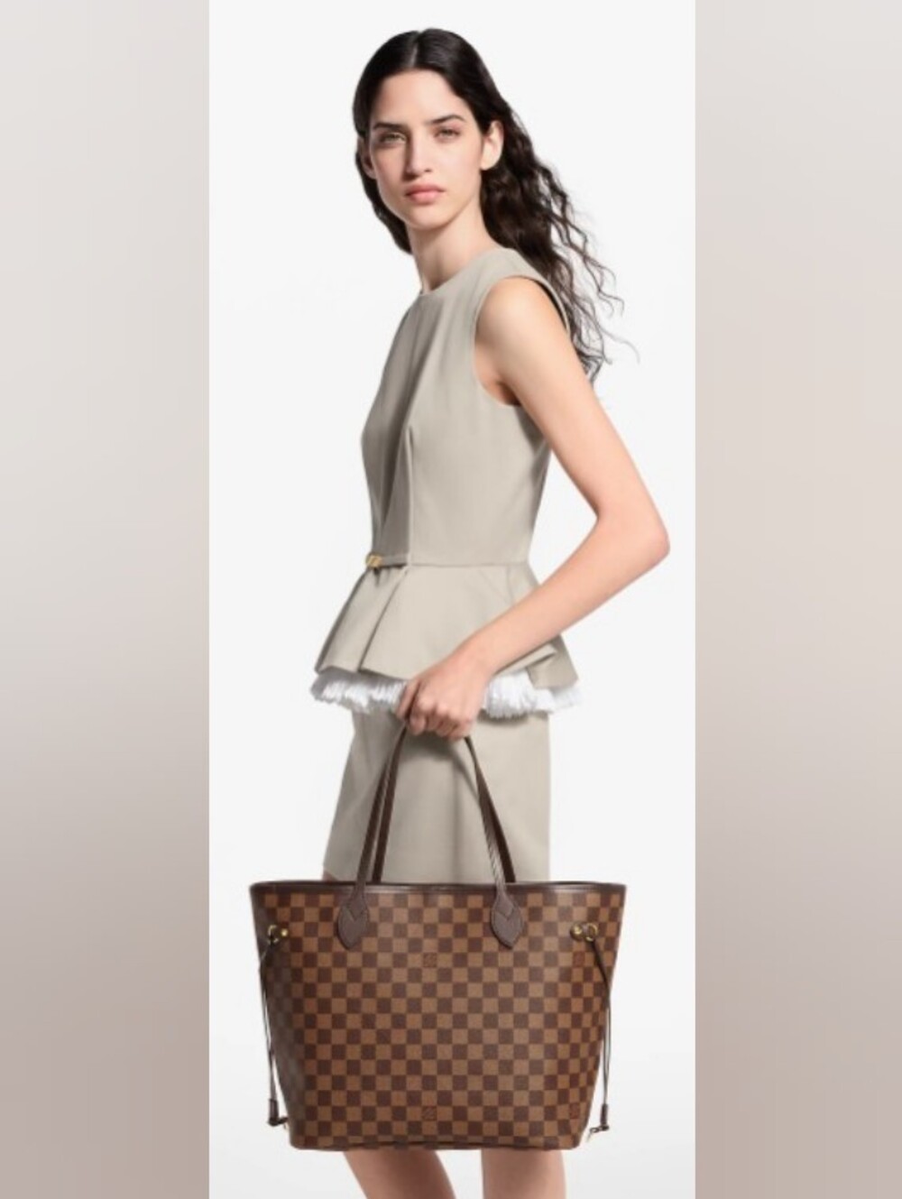 Louis Vuitton Neverfull Mm In Damier Pattern.